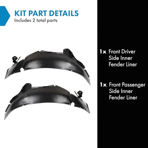 Image of TRQ Front Inner Fender Liner Set Compatible with 2006-2007 Chevrolet Monte Carlo GM1250126 GM1251126