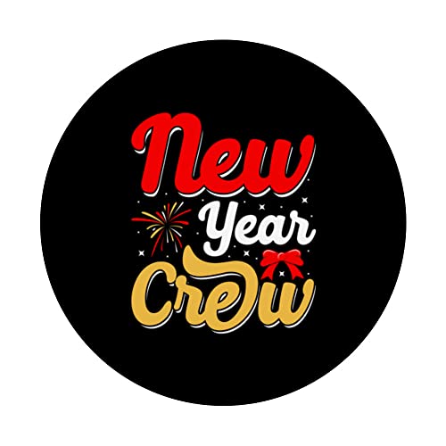 new year crew Happy New Year Silvester Party Countdown PopSockets Swappable PopGrip, Black - Image 3
