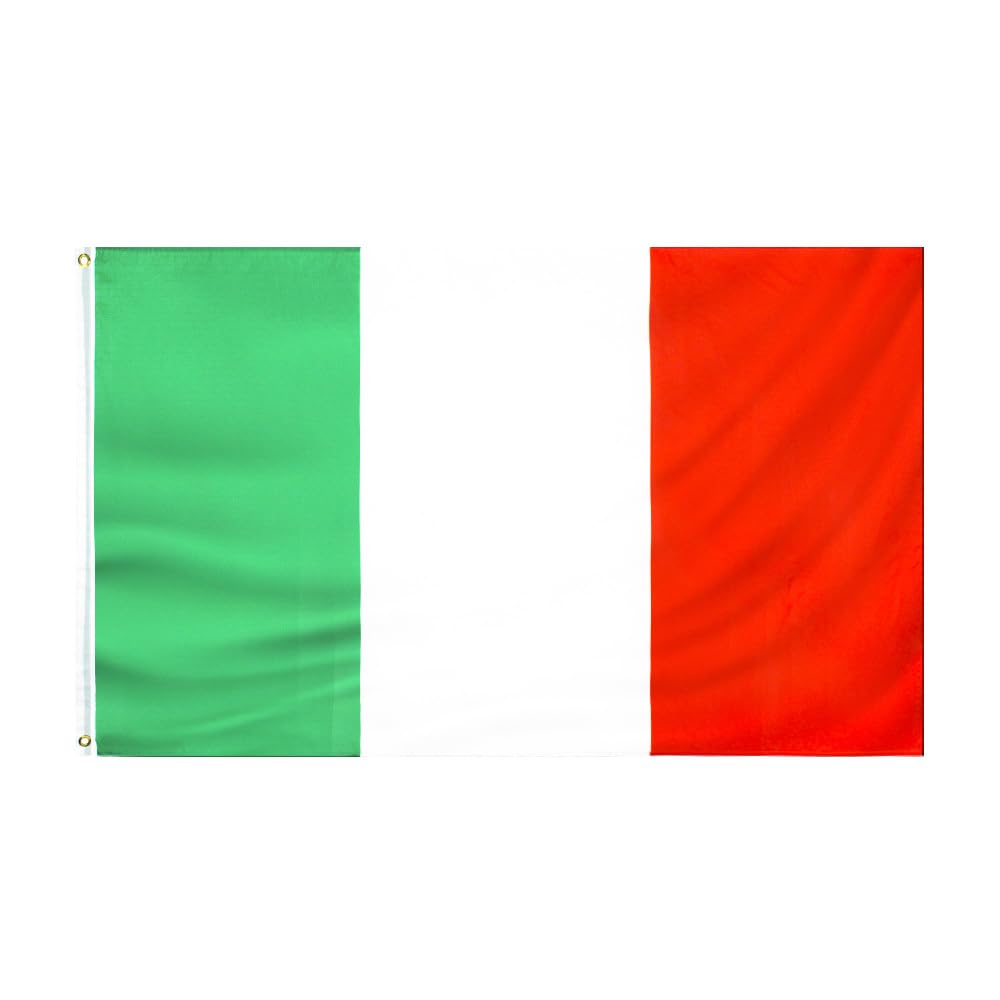 PZACHUGY Italy Flag 3x5 FT ItalianFLAG Polyester outdoor indoor Canvas Header and Double Stitched with two Brass Grommets…