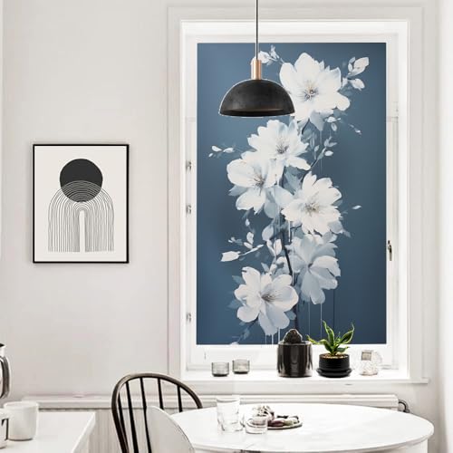 Película adhesiva para ventana con flores acuarela 17.7x23.6 in miniatura 5