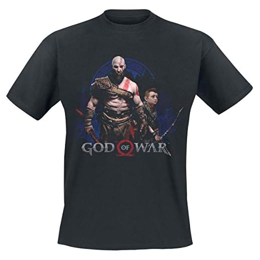Gaya Entertainment Herren GOD of WAR Men's Kratos & Atreus, Small, Black (GE6243S) T-Shirt, Schwarz (Schwarz Schwarz), S