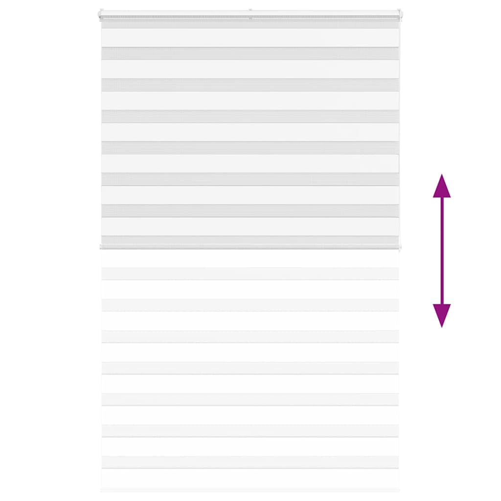 Rollo Zebra, Weiß, 140 x 200 cm, Polyester | Doppelschichtig, transparent und blickdicht, Lichtsteuerung, Wandmontage oder Fenster, Kindersicherung