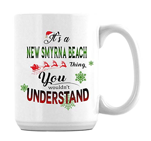 Christmas Coffee Mug with City Name It's a New Smyrna