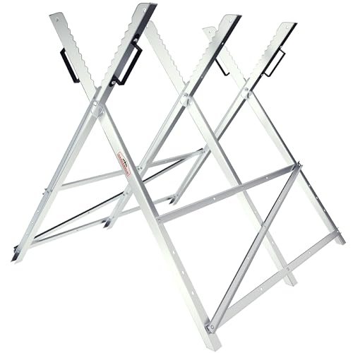 Gardebruk Chevalet de sciage pliable 150 kg métal zingué jardin dents porte-bûches support de coupe tréteau de sciage tronçonneuse
