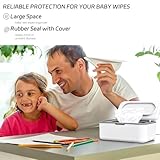 XxinXrong 2pcs Wet Wipes Dispenser, Wet Wipes Container Box Refillable, Wet Wipes Storage Box for Home Office Kitchen Bathroom to Keep Wipes Fresh and Clean - White Grey - Image 7