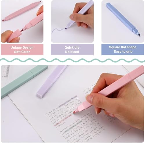 Image of RECLUSE 12 PCS Highlighter Pastel Pen Marker Pastel Assorted Colours, Aesthetic Marker Pens Highlighter Set, Perfect for Diary or Notebook in School,Office Supplies Smooth Writing Quick Dry