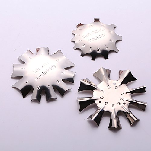 Wokoto 3Pcs Easy French Smile Line Gel Cutter Tool Staniless Steel C-Shape Manicure Edge Trimmer Diy Plate Module (3 Patterns) #TOP5