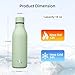 Konokyo Insulated Water Bottle with Strap,18 oz Double Wall Stainless Steel Vacuum Bottles Metal Water Flask,Macaron Green