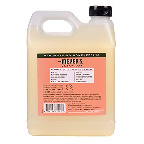 Miniatura 3 de MRS. MEYER'S CLEAN DAY Repuesto de jabón de manos con aroma a geranio, 33 onzas líquidas (paquete de 6)