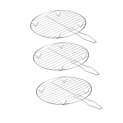 Yardwe 3 Piezas Rejillas para Cocinar Al Aire Rejilla De La Parrilla del Pozo De Fuego Rejilla Metalica Rejillas De Barbacoa Rejilla De Cocina Alambre De Espino Acero Inoxidable
