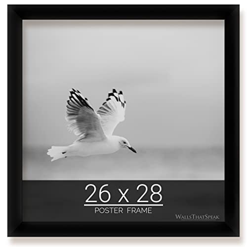 wallsthatspeak 26x28 Black Picture Frame for Puzzles Posters Photos or Artwork