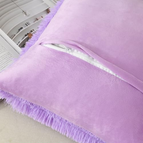 Image of Faux Fur Throw Pillow Covers for Couch Decorative Pillows 18x18 Inch