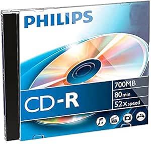 Philips CD-R 10er Pack | 700MB 80Min 52x Geschwindigkeit - Jewel Case