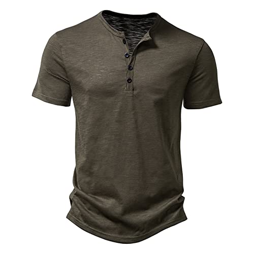 2023 Camiseta para Hombre, Verano Polo Camisa Deporte Manga Corta Cuello en V Botones Camiseta Moda Diario Suelto Casual T-Shirt Blusas Original Suave básic Camisetas