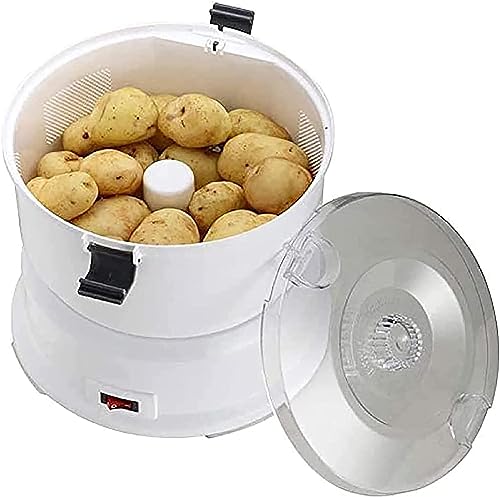 Pelador de patatas eléctrico automático, cuchilla de acero inoxidable de 1 kg/min, pela frutas y verduras automáticamente con un solo toque, tapa transparente segura, herramienta de cocina fácil de