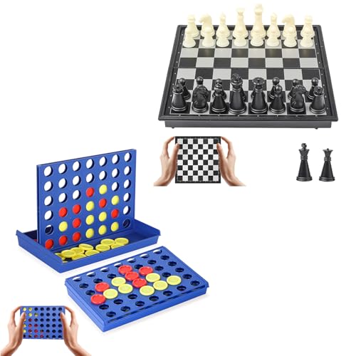 Mini Chess Set and Mini 4 in a Row Board