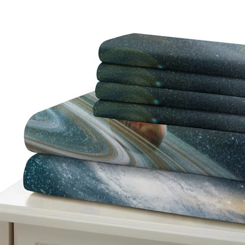 Parure Lit 200x200 Résistante en Microfibre Douce Design Galaxie Spatiale et Cosmique - 7
