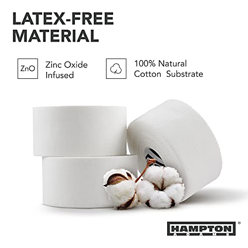 Hampton Adams | As Seen On Shark Tank | 3-Pack White Athletic Sports Tape – Very Strong Easy Tear No Sticky Residue Best Tape For Athlete & Medical Trainers #TOP4