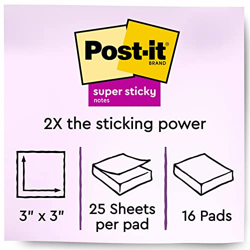 Post-it Super Sticky Notes, 7,6 x 7,6 cm, 24 blocos, 2 x The Sticking Power, coleção Rio de Janeiro,