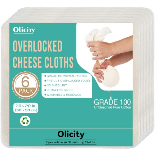 Olicity Passiertuch 6er Set | Overlock-Käsetuch 50x50cm | Wiederverwendbare – Ansicht 1