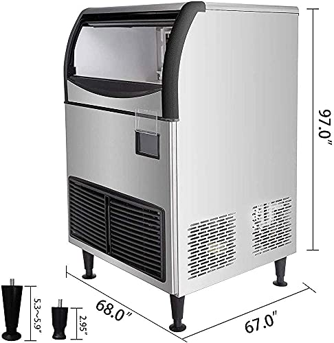 Fabbricatore Di Ghiaccio Commerciale Da 265 Libbre / 24 Ore Con Contenitore 121 Libbre, Pannello LCD Intelligente… – Bild 8