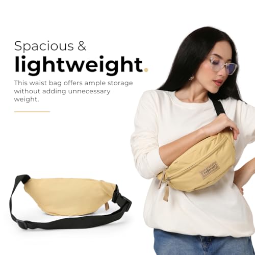 Image of Tressential Waist Bag for Men Women | Cross Body Fanny Pack Sling Bag for Hiking, Travel, Camping, Outdoor Sports, Cycling | Money Belt with Adjustable Strap (Yellow)