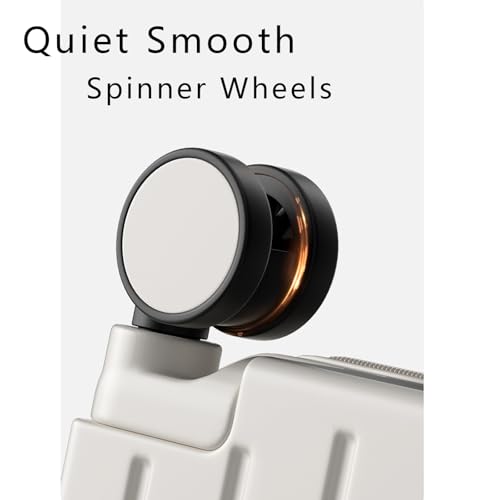 Light Weight Travel Luggage with Wheels, Carry on Luggage with Front Pocket, Waterproof Suitcase USB Port Cup Holder Side Hook, Durable (Orange, 22in)4