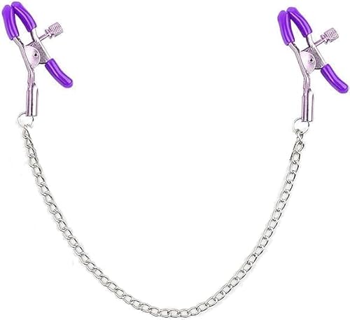 Body Ring Body Clamps Body Ring Non Piercing Chain Stainless Steel for Women Body Chain Stainless Steel Adjustable Faux Body Jewelry Clip on Jewelry(Purple) MJ-YI