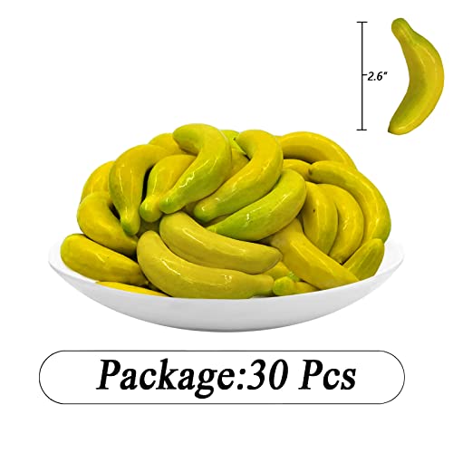 30Pcs Realistic Mini Yellow Fake Bananas,Simulation Lifelike Bananas,Artificial Fake Fruits Banana For Photoshoot Props Home Kitchen Party Decoration #TOP2
