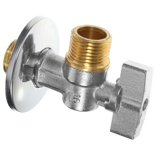 Veemoon Valvola di Arresto Angolare in Ottone 1/2” Filettatura a 4 Punti Valvola Acqua per Bagno e Wc Rubinetto di Intercettazione Resistente a Corrosione e Perdite Installazione per