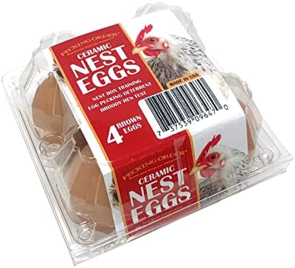 Pecking order Ceramic Nest Eggs - Brown (4-Pack) (9647)