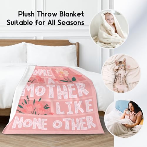 Mothers Day Blanket Gifts - 40x50 Inches Soft Cozy Throw for Festivals Holidays - Pink Blankets for Mom