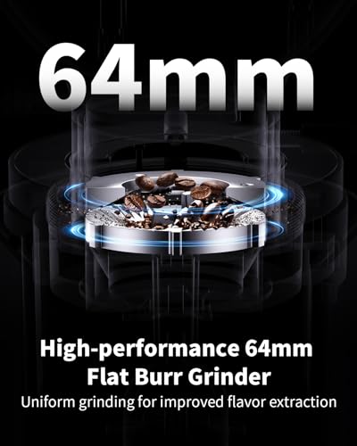 SHARDOR Professional 64mm Burr Coffee Grinder with 100 Grind Settings and All-Metal Chamber, Coffee Bean Grinder with Adjustable Electronic Timer and LED Display, Anti-Static,Black - Thumbnail 2