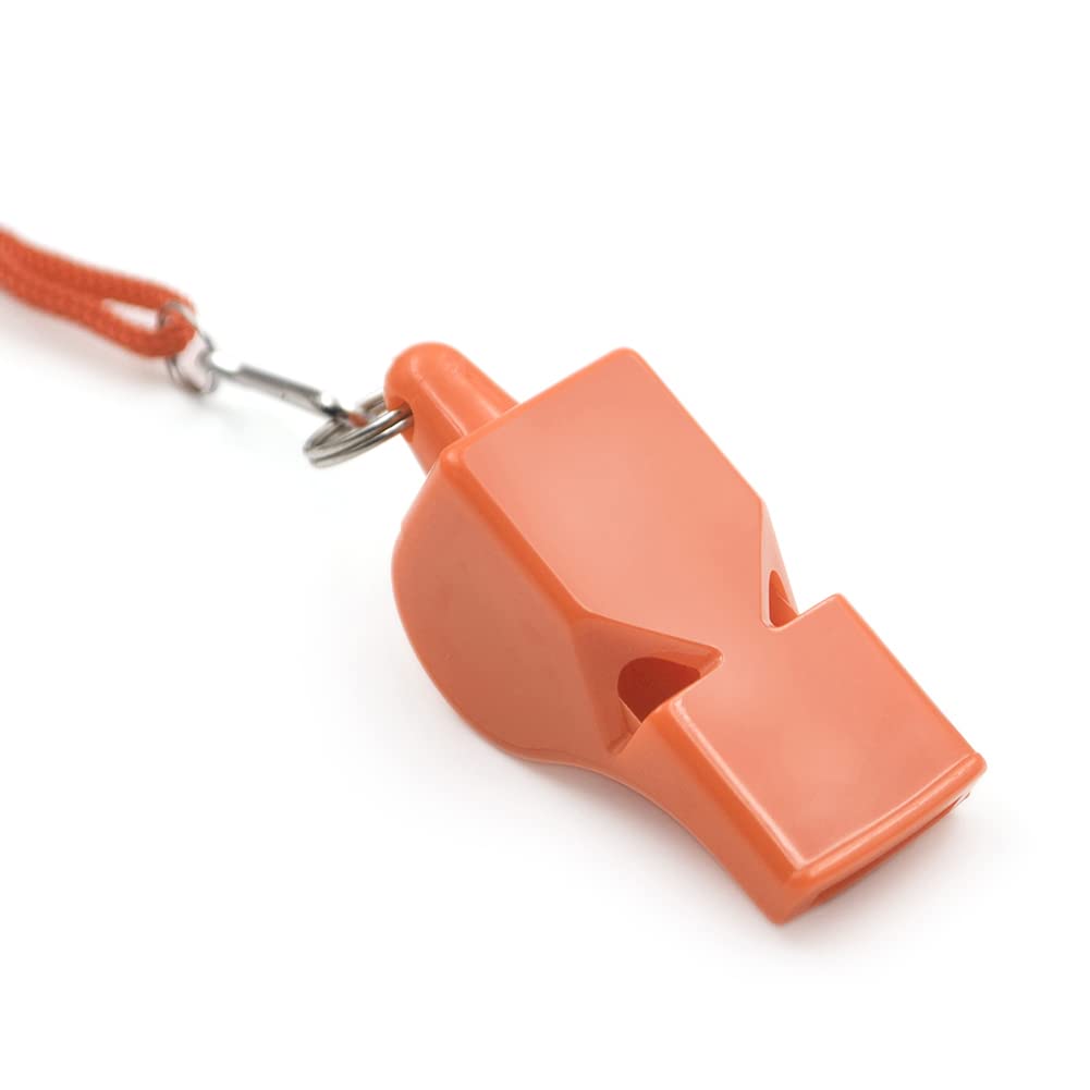 GOGO Safety Whistle with Breakaway Lanyard, Classic Plastic Whistle, Emergency Survival Whistle