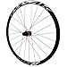 GEIRONV Road Bike 700C Wheel Set, Double Wall Alloy Rims Front 2 Rear 4 Bearings Disc Brake Thru Axle Wheel 24 Holes Spokes 12 Speeds(Red)