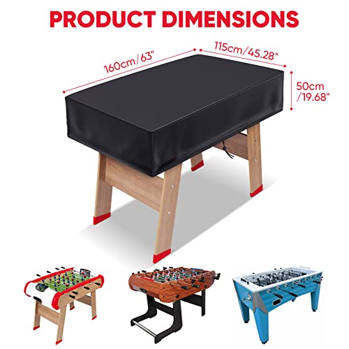 Foosball Table Cover, Outdoor Waterproof Dust Rectangular Patio Coffee Chair Billiard Soccer Cover Black 63 X 45 X 19 Inch #TOP2