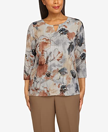 Haut en maille texturée de qualité supérieure style floral aquarelle Dunner
