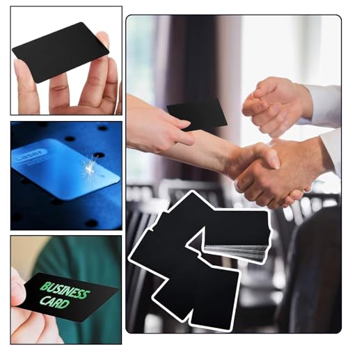 50 Stück 86X54mm Aluminiumlegierung Visitenkarte, Metall Visitenkarten Rohlinge,Metallkarten,visitenkarten metall rohling,Gravierte Visitenkarten Aluminium,Visitenkarten Blanko (schwarz)