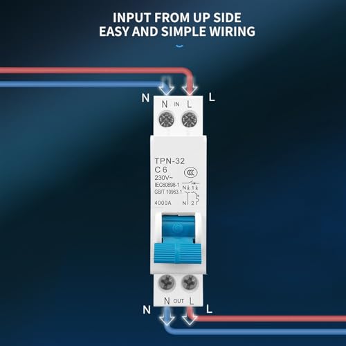 Disjoncteur 1P+N MCB 16A avec coupure simultanée phase et neutre