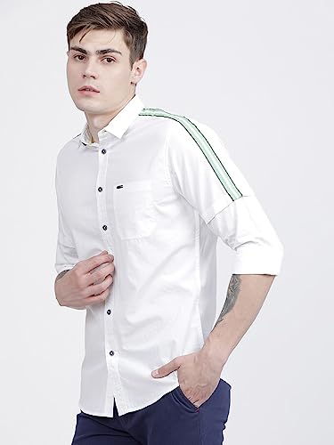 Image of The Indian Garage Co Men's Cotton Slim Fit Placement Print Full Sleeves Cutaway Collar Casual Shirt
