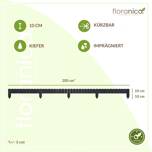 Rasenkante Floranica anthrazit 200 cm lang und 10 cm hoch