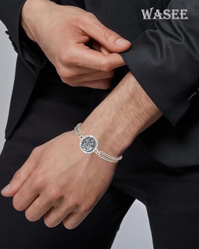 St Michael/St Christopher Bracelet for Men Adjustable Bracelet Religious Protection Jewelry Amulet Gift for Men Women with 7.5+2 Inch Stainless Steel Chain3