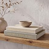 Hermosos libros decorativos, juego de 2 cajas de lino para mejorar tu mesa de café, estantería o decoración de mantel, libros estéticos falsos/falsos para decoración moderna del hogar, almacenamiento
