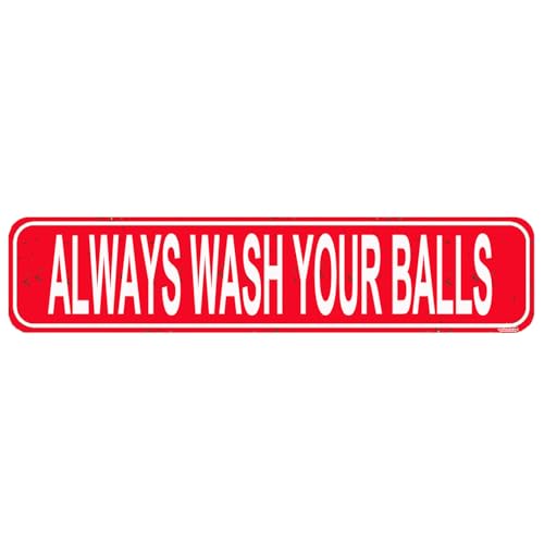 Funny Golf Sign - "Always Wash Your Balls" Rustic Metal