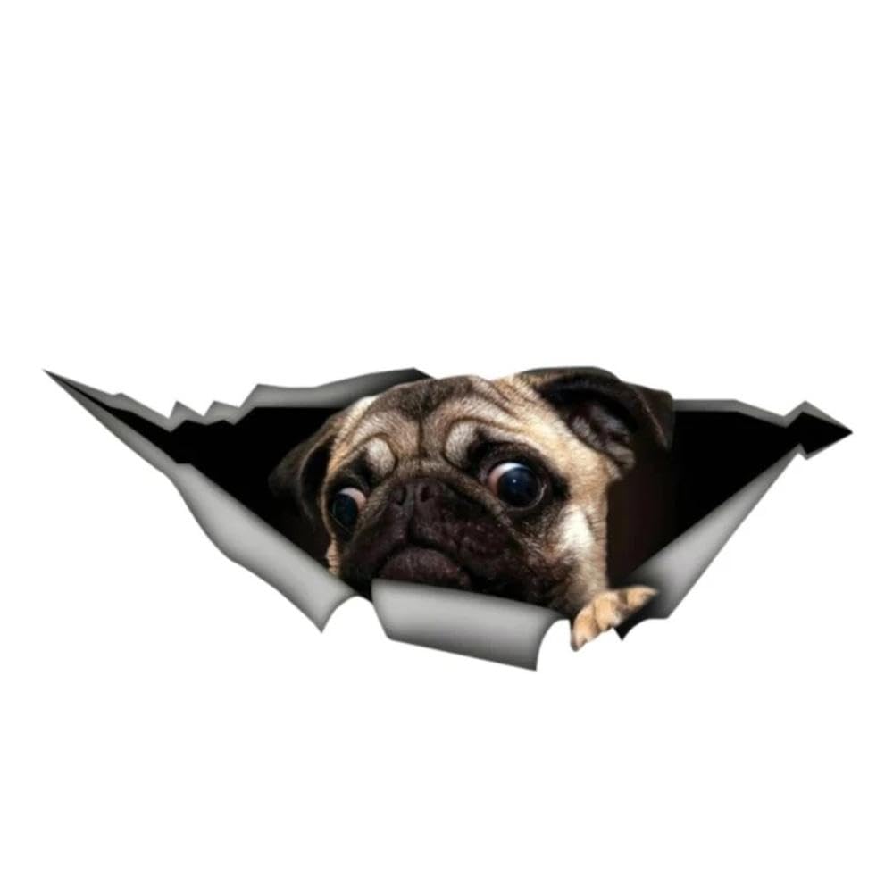 Personality PVC Decal Pug Car Sticker On Motorcycle Laptop Decorative Accessories(17cm)