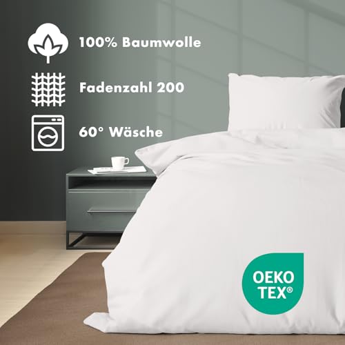Parure de lit percale 100% coton 135x200 cm gris clair zip