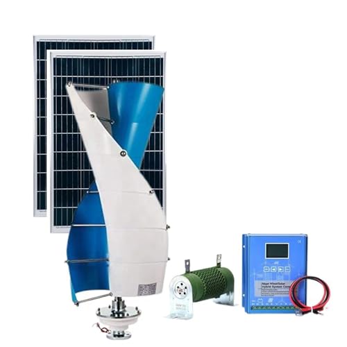 Hybrydowy zestaw generatorów wiatrowo-słonecznych 3000 W do użytku domowego: 48 V pionowa oś wiatrowa turbiny wiatrowej, panele słoneczne 200 W, kontroler hybrydowy | Opcjonalne napięcie 24 V/96 V/120