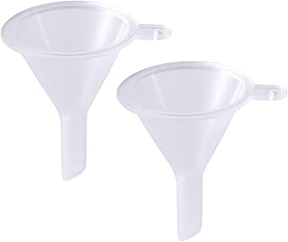 Generic 2 Pack Mini Clear Plastic Funnel for Bottling Cosmetics, Liquids, and Oil Filling - Small Funnel for Easy Transfer...