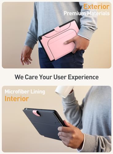 Étui pour tablette Google Pixel 2023 magnétique rose clair avec rabat pliable - 6