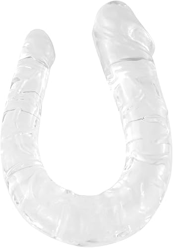 Consolador doble de gelatina anal realista consolador largo pene suave y flexible con venas y glande juguetes sexuales para adultos para